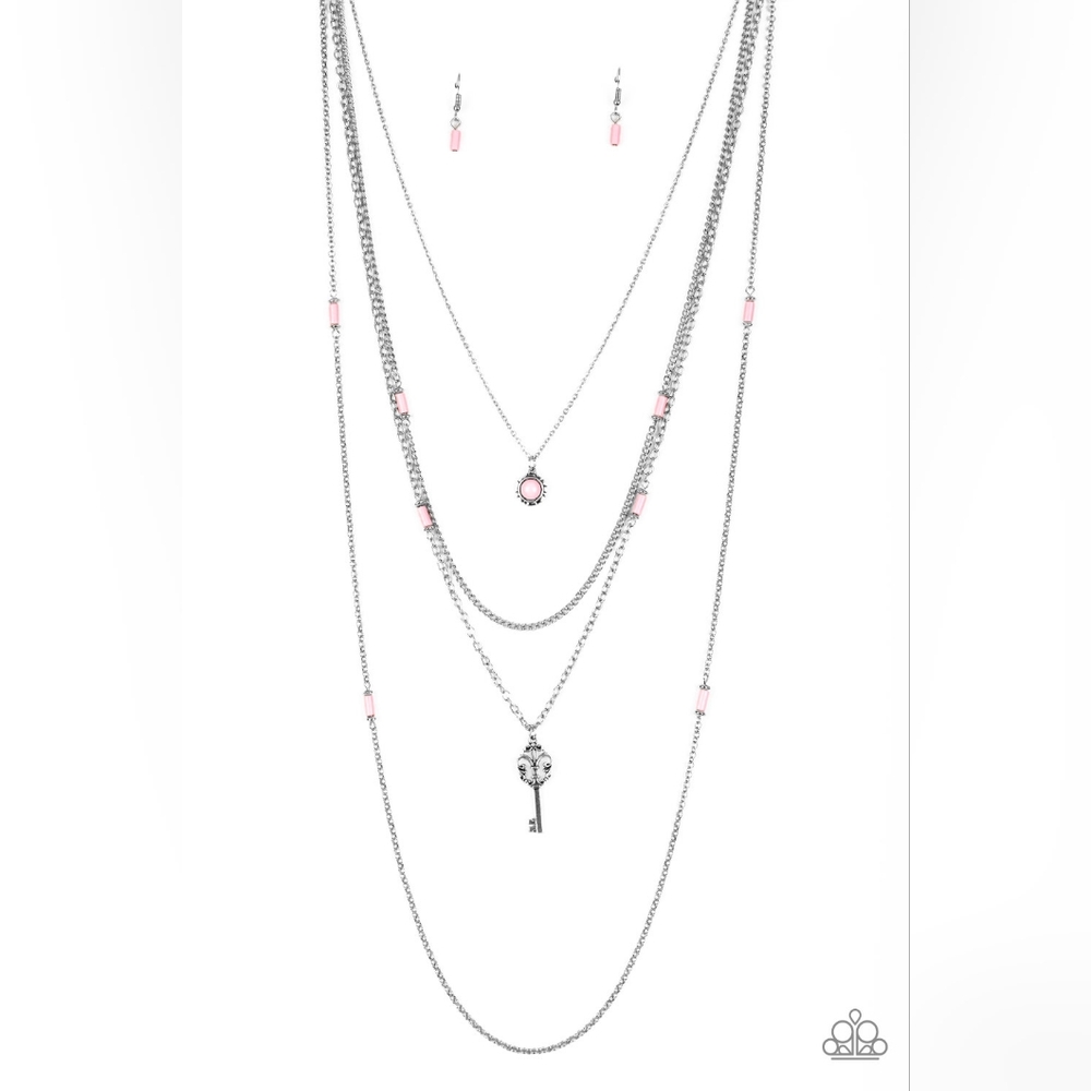 Key keynote Pink Necklace Layered Fashion Trendy Jewelry